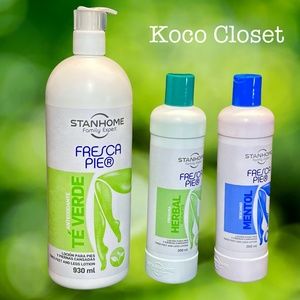 STANHOME FRESCA PIE GREEN TEA 930ml EUCALYPTUS 300ml MENTHOL 300ml FEET LOTION